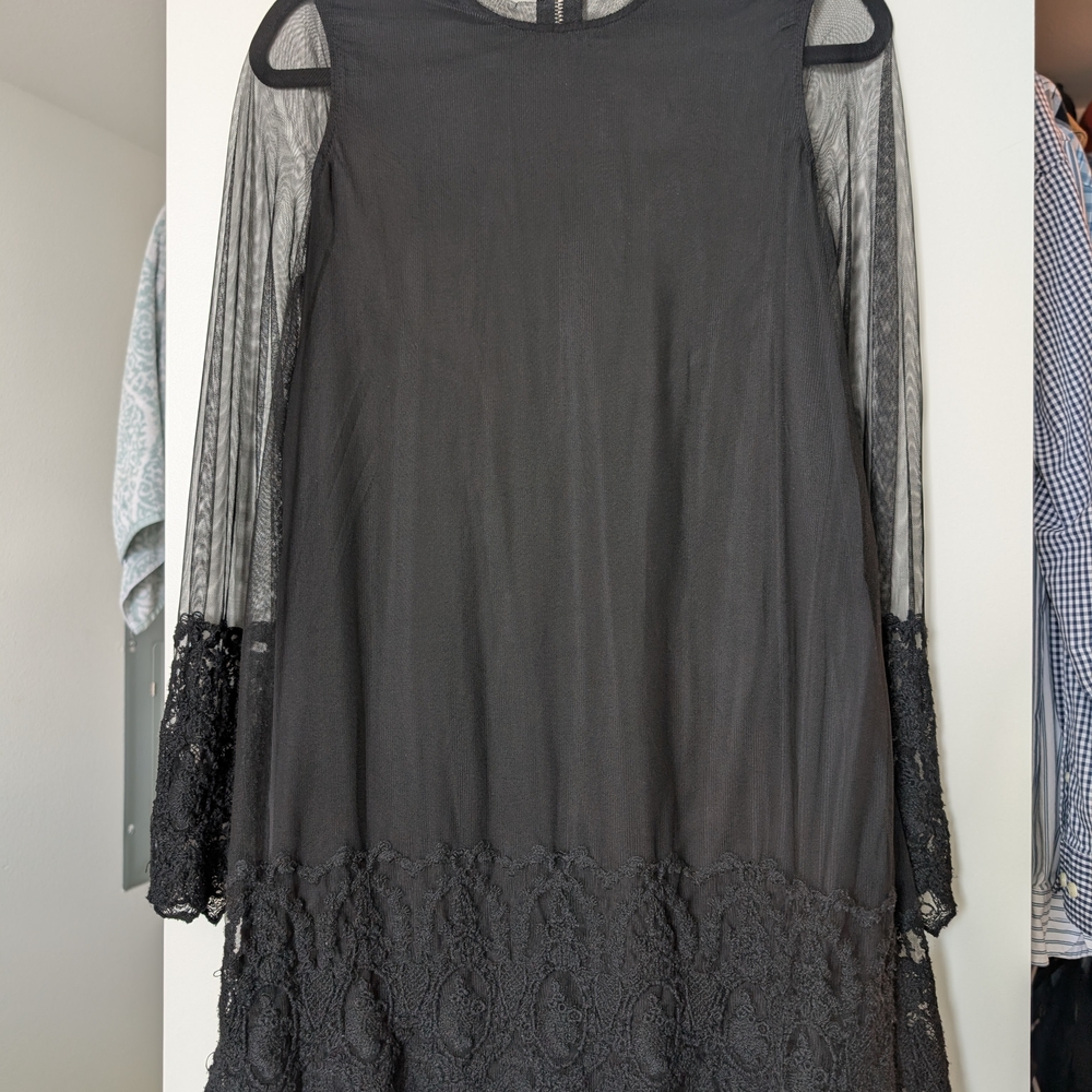 Black Sheer Sleeve Dress